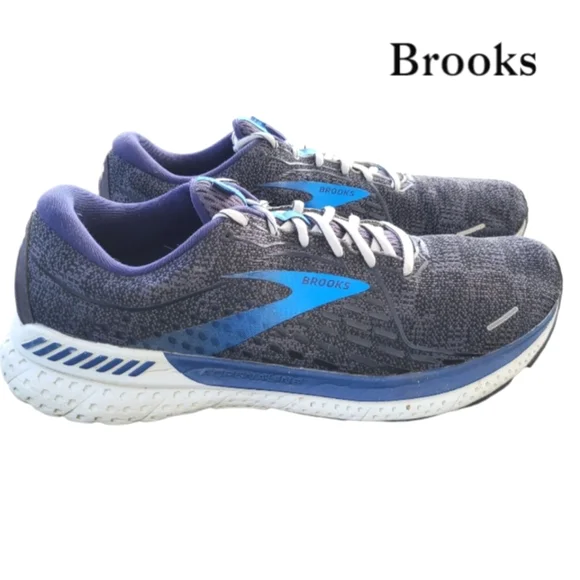 Brooks Adrenaline 21 Athletic Running Tennis Shoe Sneaker Black Gray Blue Men 11 - Picture 1 of 11